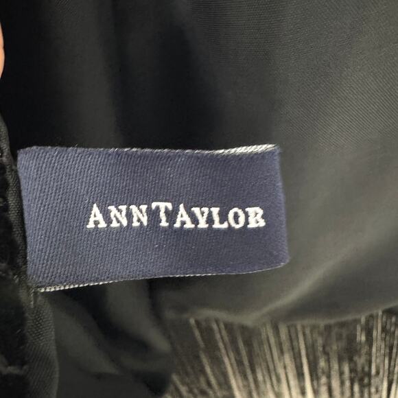 Ann Taylor Women Rayon Silk Velvet Fringe Scarf Beaded Embellished Winter Black - Picture 3 of 7